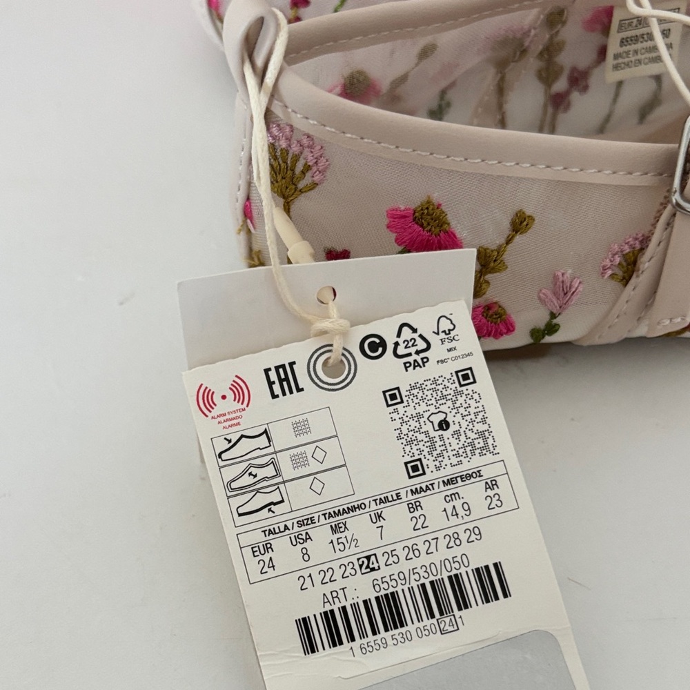 Zara Kids Pink Floral Dress Shoes - Picture 5 of 5